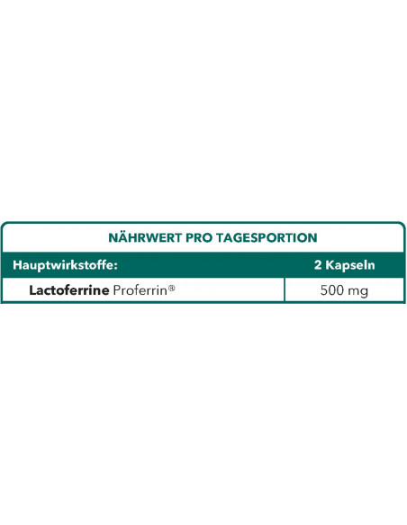 Bionops Schweiz Lactoferrinat 60 Kapseln - Lactoferrin - Zutaten Tabelle