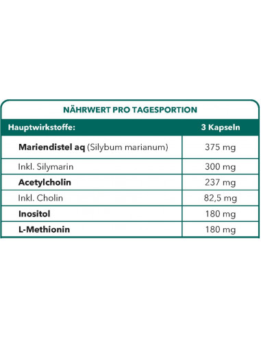 Bionops Hepatonat - Cholin Citrat, Mariendistel, Inositol, Methionin für Leber Detox